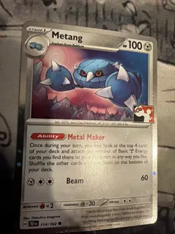 Pokemon TCG Metang 114/162 Cosmos Holo Play! Stamp Prize Pack Series 6 - NM - Image 1