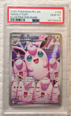 2025 Pokemon Phantasmal Flames Wigglytuff Illustration Rare #105/094 - PSA 10 - Image 1