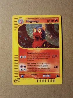 2003 POKEMON SKYRIDGE #H16 MAGCARGO-HOLO Vintage e Reader Swirl In Holo - Image 1