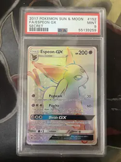 Pokemon Espeon GX (Secret) 152/149 SM Base Set Holo PSA 9 - Image 1