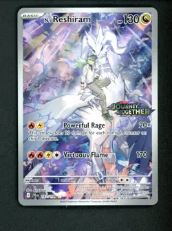 #1 2025 Pokemon JTG EN Enhanced Booster Bx Topper #167 N's Reshiram IR - Image 1