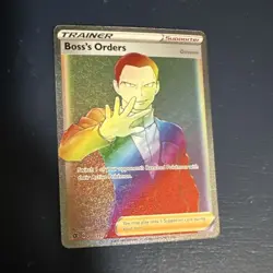 Pokemon Boss's Orders Giovanni Secret Rare Full Art Holo 200/192 Rebel Clash - Image 1