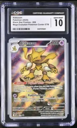ALAKAZAM Pokemon Center Mega Evolution Black Star Promo 9 CGC 10 Pokemon TCG - Image 1