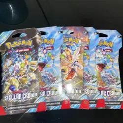 Pokemon TCG Stellar Crown Pack Lot Of 5 New Sealed. - Image 1