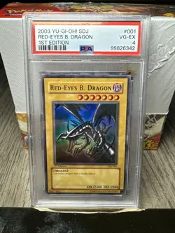 2003 YuGiOh Red Eyes Black Dragon 1st Edition Starter Deck Joey PSA 4 - Image 1