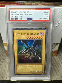 2003 YuGiOh Red Eyes Black Dragon 1st Edition Starter Deck Joey PSA 4 - Image 2