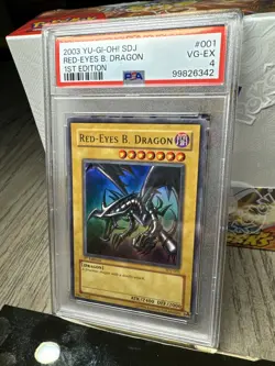 2003 YuGiOh Red Eyes Black Dragon 1st Edition Starter Deck Joey PSA 4 - Image 3