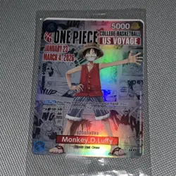 Bandai Namco One Piece CCG Monkey D. Luffy US Voyage Promo Full Art Holo P-055 - Image 1