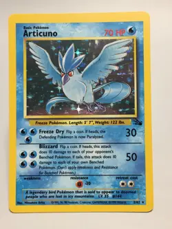 Holo Articuno Card - Unlimited - Ungraded NM - Fossil 2/62 - TCG WOTC 1999 - Image 1