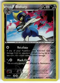 Bisharp 64/114 XY - Steam Siege LP Pokemon Card TCG - Image 1