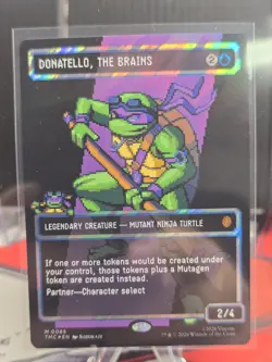 Donatello, The Brains (Pixel Surge Foil) TMNT Magic MTG Card, Donatello - Mint - Image 1