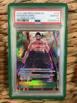 One Piece Card Game - Roronoa Zoro OP06-118 SEC Alt Art - PSA 10 - Image 1