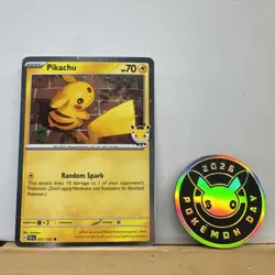 Pikachu Pokemon Day 2026 Promo Card 051/162 with Coin - Image 1