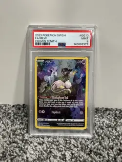 PSA 9 Mew GG10 Crown Zenith Galarian Gallery Full Art Holo Pokemon Card Mint - Image 1