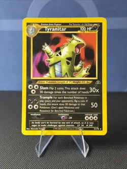 🔥 Tyranitar 31/75 1st Edition Non-Holo MP | Neo Discovery Vintage Pokemon Card - Image 1