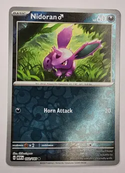 Nidoran M SV Reverse Holo Common Card #032/165 Scarlet & Violet 151 FREESHIPPING - Image 1