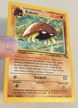 1999 Pokemon Fossil KABUTO 50/62 Regular LP Pokemon - Image 3