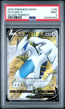 142064859 Lugia V 2022 Pokemon Sword & Shield Silver Tempest #185 PSA 9 - Image 1