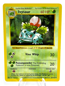 Shadowless Ivysaur 30/102 - Base Set - Uncommon - Pokemon - VLP - Image 1