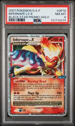 2007 POKEMON DIAMOND & PEARL BLACK STAR PROMO INFERNAPE LV.X HOLO PSA 8 - Image 1