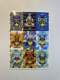 Pokemon Lets Go Eevee Database Ponchos Uncut Sheet Cracked Ice Holo US Seller - Image 1