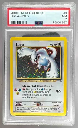 78036987 Lugia 2000 Pokemon Neo Genesis #9 Holo PSA 7 - Image 1