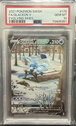 2021 Pokemon SWSH Evolving Skies Glaceon V Alt Art 175/203 PSA 10 - Image 1