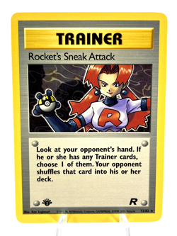 1st Edition Rocket's Sneak Attack 72/82 - Team Rocket - Trainer - Pokemon - NM - Image 1