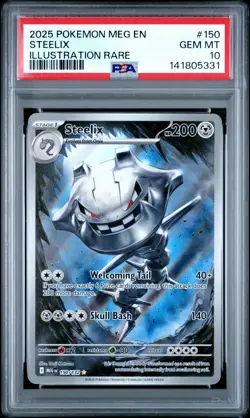 2025 POKEMON MEG EN-MEGA EVOLUTION ILLUSTRATION RARE #150 STEELIX PSA 10 - Image 1