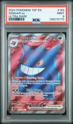 2024 POKEMON TEF EN-TEMPORAL FORCES ULTRA RARE #193 GENGAR EX PSA 9 - Image 1