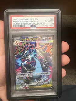 2025 POKEMON MEP EN #023 MEGA CHARIZARD X GEM MT ULTRA-PREMIUM COLLECTION PSA 10 - Image 1