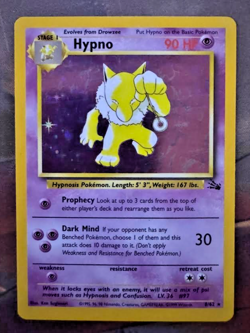 Pokemon Hypno Fossil Holo Rare 8/62 90 HP Unlimited 1999 English - Image 1