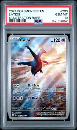 142064852 Latios 2024 Pokemon Surging Sparks #203 PSA 10 - Image 1