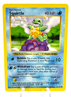 Shadowless Squirtle 63/102 - Base Set - Common - Pokemon - LP - Image 1