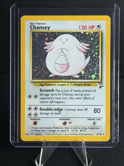 2000 Pokemon Base Set 2 Chansey 3/130 Holo Rare WOTC MP - Image 1