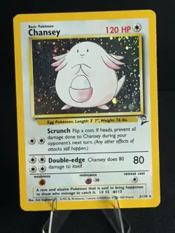 2000 Pokemon Base Set 2 Chansey 3/130 Holo Rare WOTC MP - Image 3