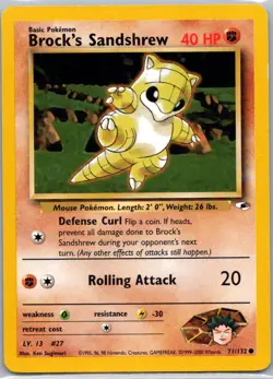 Pokemon TCG Brocks Sandshrew 71/132 Gym Heroes LP - Image 1