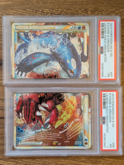 2X LOT 2010 Pokemon HGSS Undaunted PSA 1 Kyogre 87 & Groudon 88 Holo SEQUENTIAL - Image 1
