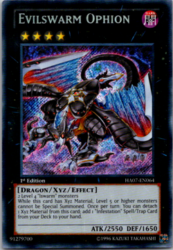Yugioh Evilswarm Ophion HA07-EN064 Secret Rare NM - Image 1