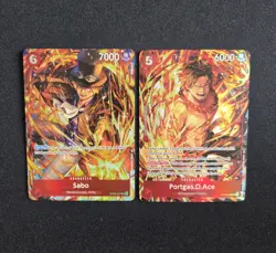 Sabo and Portgas D. Ace Illustration Box Vol. 5 Promos OP05-007 & ST15-005 - NM - Image 1
