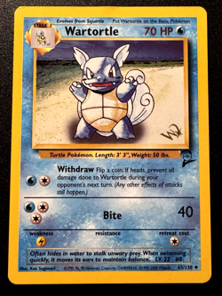 Gold W Wartortle 63/130 Base Set 2 WoTC Magazine Promo Pokemon Card Rare MP - Image 1