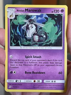 POKEMON ALOLAN MAROWAK 75/236 RARE UNIFIED MINDS NM CARD - Image 1