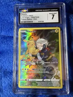 Pikachu CGC 7 Lost Origin Trainer Gallery TG05/TG30 Holo Pokemon Card - Image 1