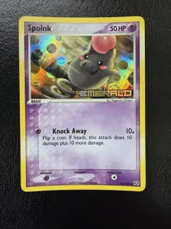 Spoink 65/106 EX Emerald Reverse Holo Common Stamped Pokemon Card LP+ - Image 1