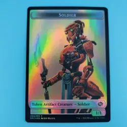 2022 MTG The Brothers' War #009 Soldier #007 Powerstone Dual Common FOIL Token - Image 1