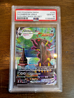 POKEMON SWORD & SHIELD EVOLVING SKIES SECRET FULL ART UMBREON VMAX #215 PSA 10 - Image 1