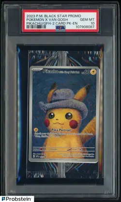 Pokemon Pikachu with Grey Felt hat Van Gogh 085 Graded Sealed Promo PSA 10 - Image 1