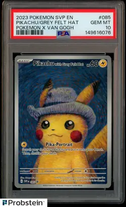 2023 Pokemon SVP EN Pokemon X Van Gogh #085 Pikachu With Grey Felt Hat PSA 10 - Image 1