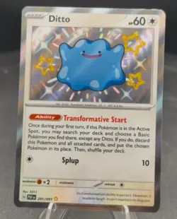 Pokemon TCG Ditto 201/091 English Card PAF Paldean Fates Shining Fast Shipping - Image 1