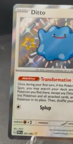 Pokemon TCG Ditto 201/091 English Card PAF Paldean Fates Shining Fast Shipping - Image 4